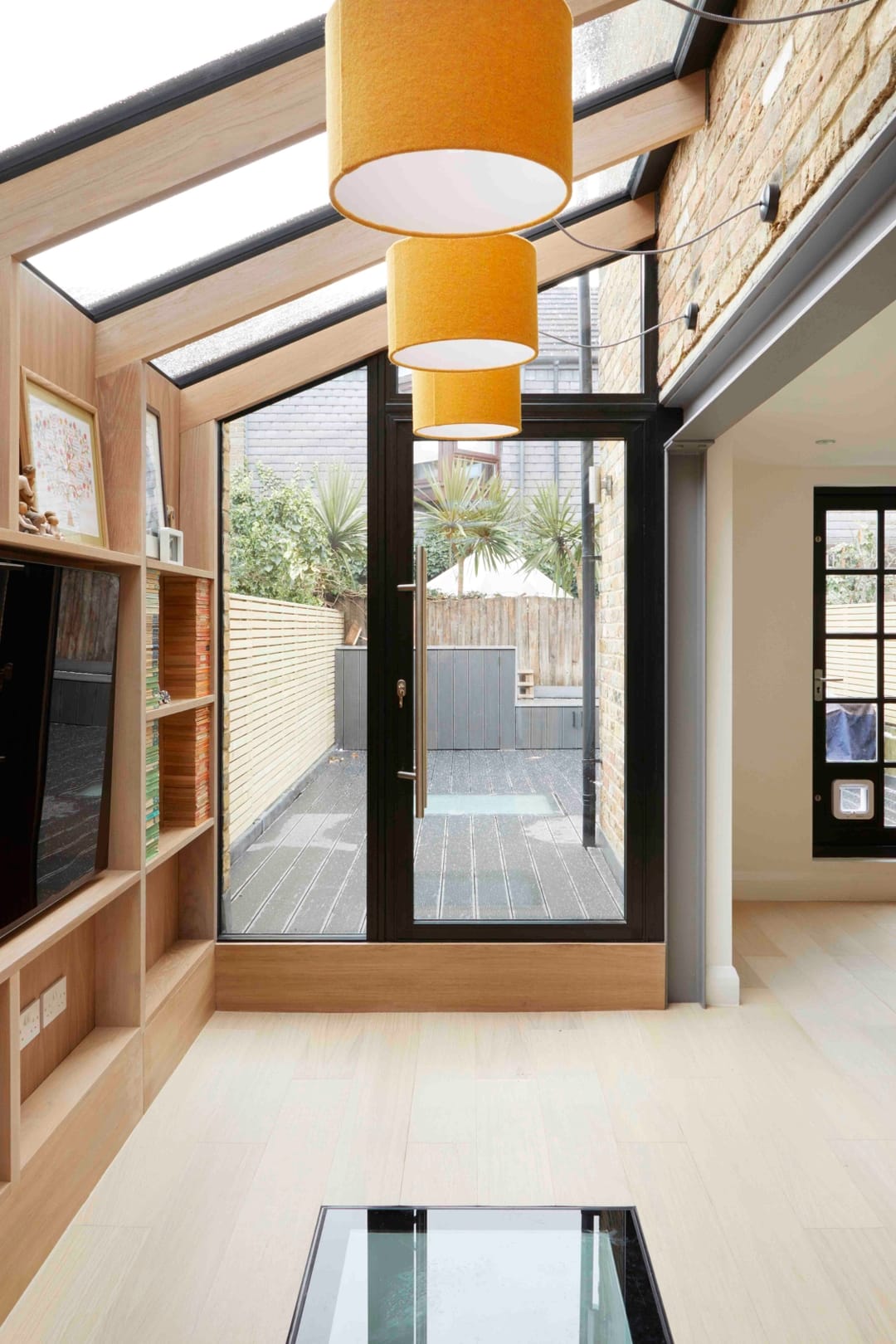 modern interior and rafter glazing bars